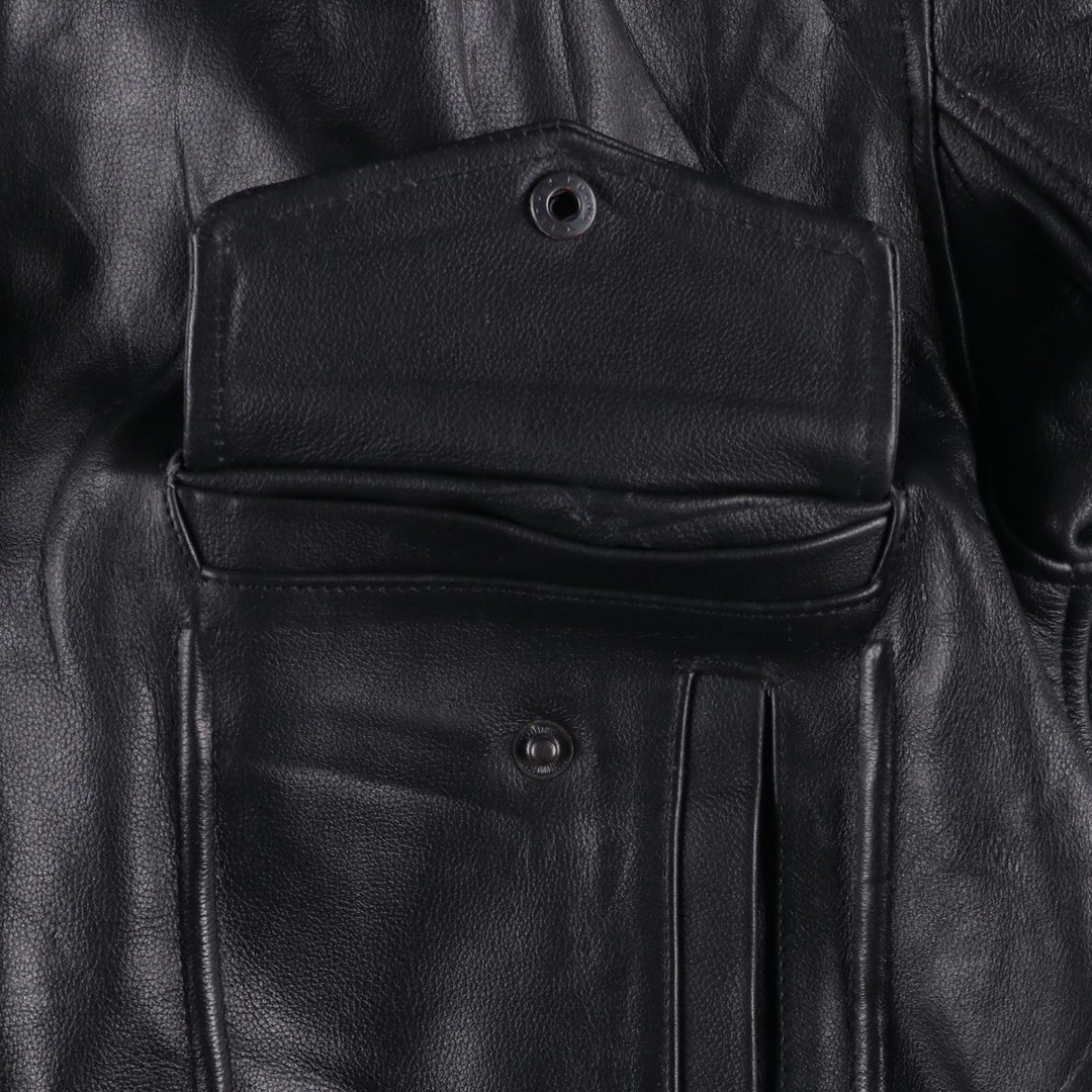 A-2 type leather flight jacket, men's size M genuine leather black type Vintage Second Hand