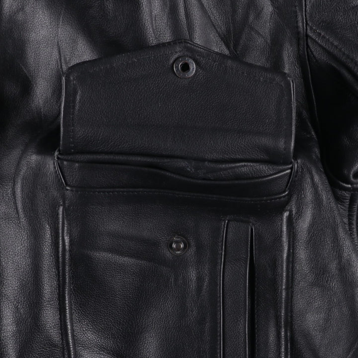 A-2 type leather flight jacket, men's size M genuine leather black type Vintage Second Hand