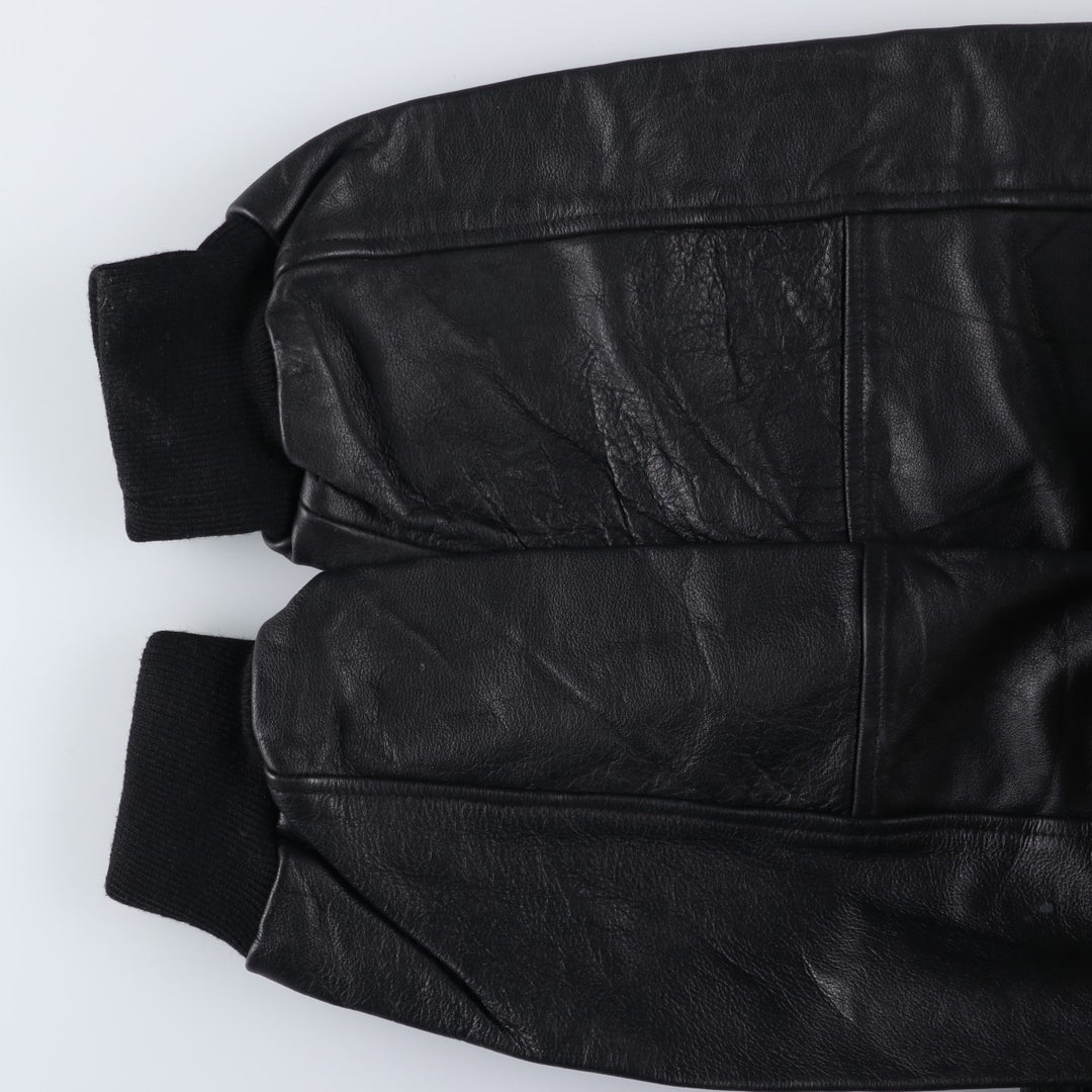 A-2 type leather flight jacket, men's size M genuine leather black type Vintage Second Hand