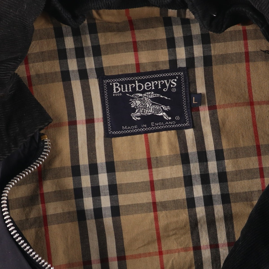 Burberry's Oiled Hunting Jacket, Made in England, Men's Size L Waxed cotton black type Vintage Second Hand