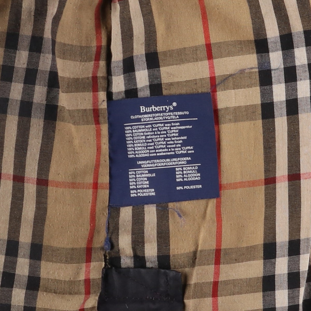 Burberry's Oiled Hunting Jacket, Made in England, Men's Size L Waxed cotton black type Vintage Second Hand