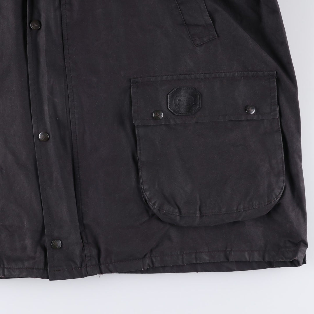 Burberry's Oiled Hunting Jacket, Made in England, Men's Size L Waxed cotton black type Vintage Second Hand
