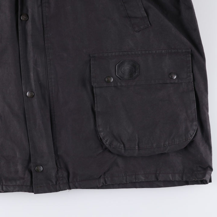 Burberry's Oiled Hunting Jacket, Made in England, Men's Size L Waxed cotton black type Vintage Second Hand