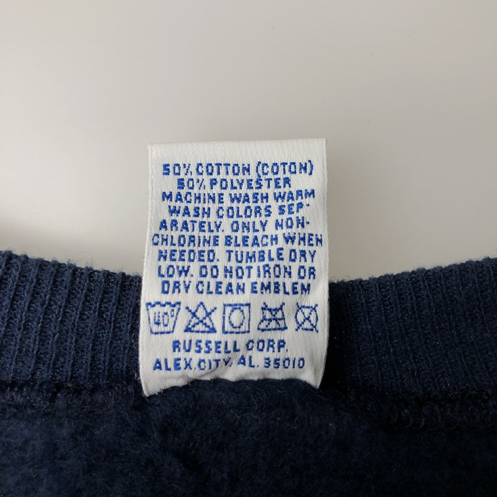 90'S Russell plain blank sweatshirt, sweatshirt, made in USA, men's XL size, vintage cotton navy blue type Vintage Second Hand