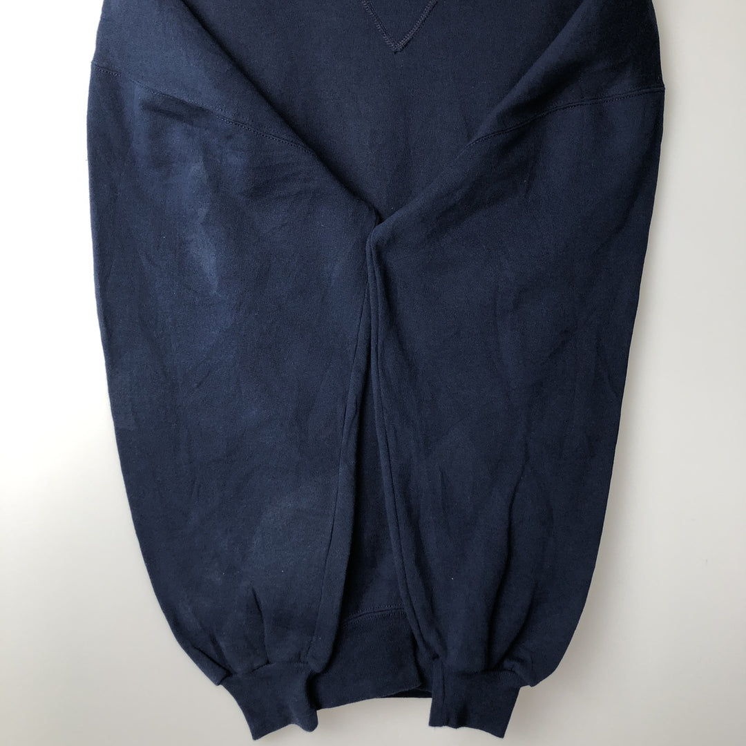 90'S Russell plain blank sweatshirt, sweatshirt, made in USA, men's XL size, vintage cotton navy blue type Vintage Second Hand