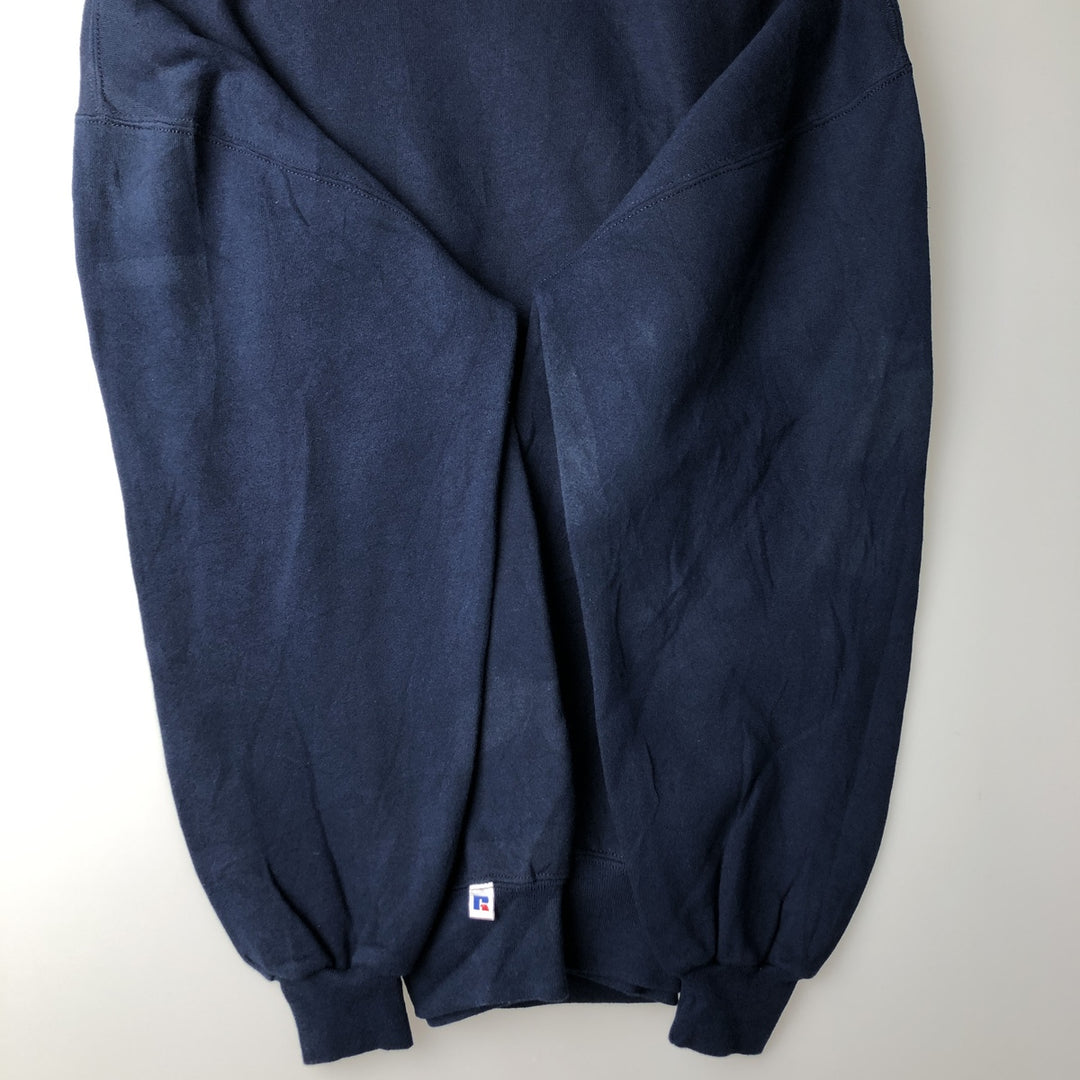90'S Russell plain blank sweatshirt, sweatshirt, made in USA, men's XL size, vintage cotton navy blue type Vintage Second Hand