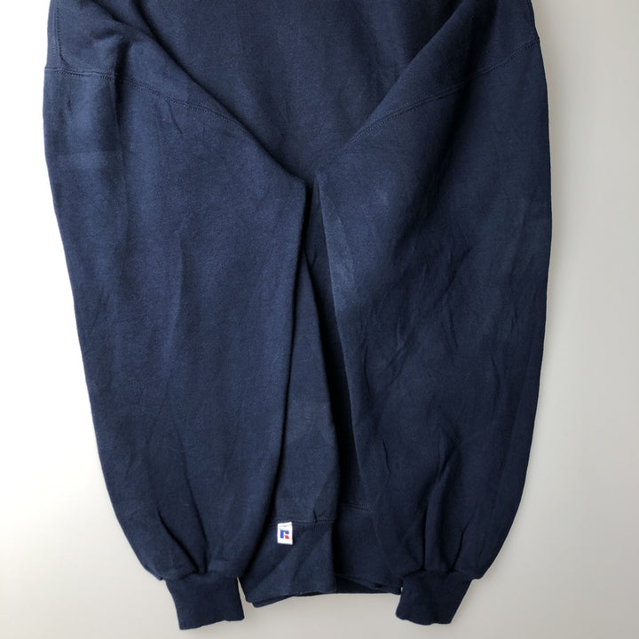 90'S Russell plain blank sweatshirt, sweatshirt, made in USA, men's XL size, vintage cotton navy blue type Vintage Second Hand