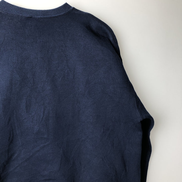90'S Russell plain blank sweatshirt, sweatshirt, made in USA, men's XL size, vintage cotton navy blue type Vintage Second Hand