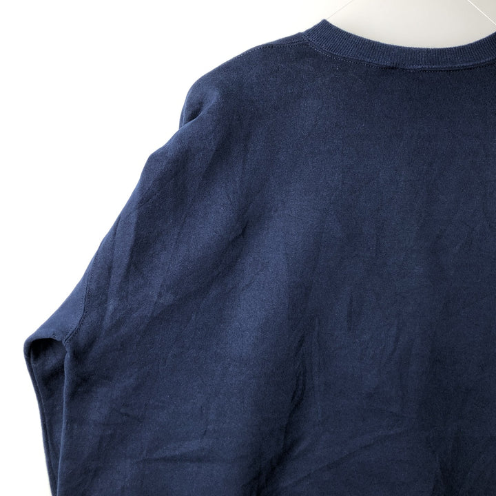 90'S Russell plain blank sweatshirt, sweatshirt, made in USA, men's XL size, vintage cotton navy blue type Vintage Second Hand