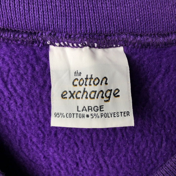 Vintage 90'S Cotton Exchange plain blank sweatshirt, made in the USA, men's size L cotton purple type Vintage Second Hand
