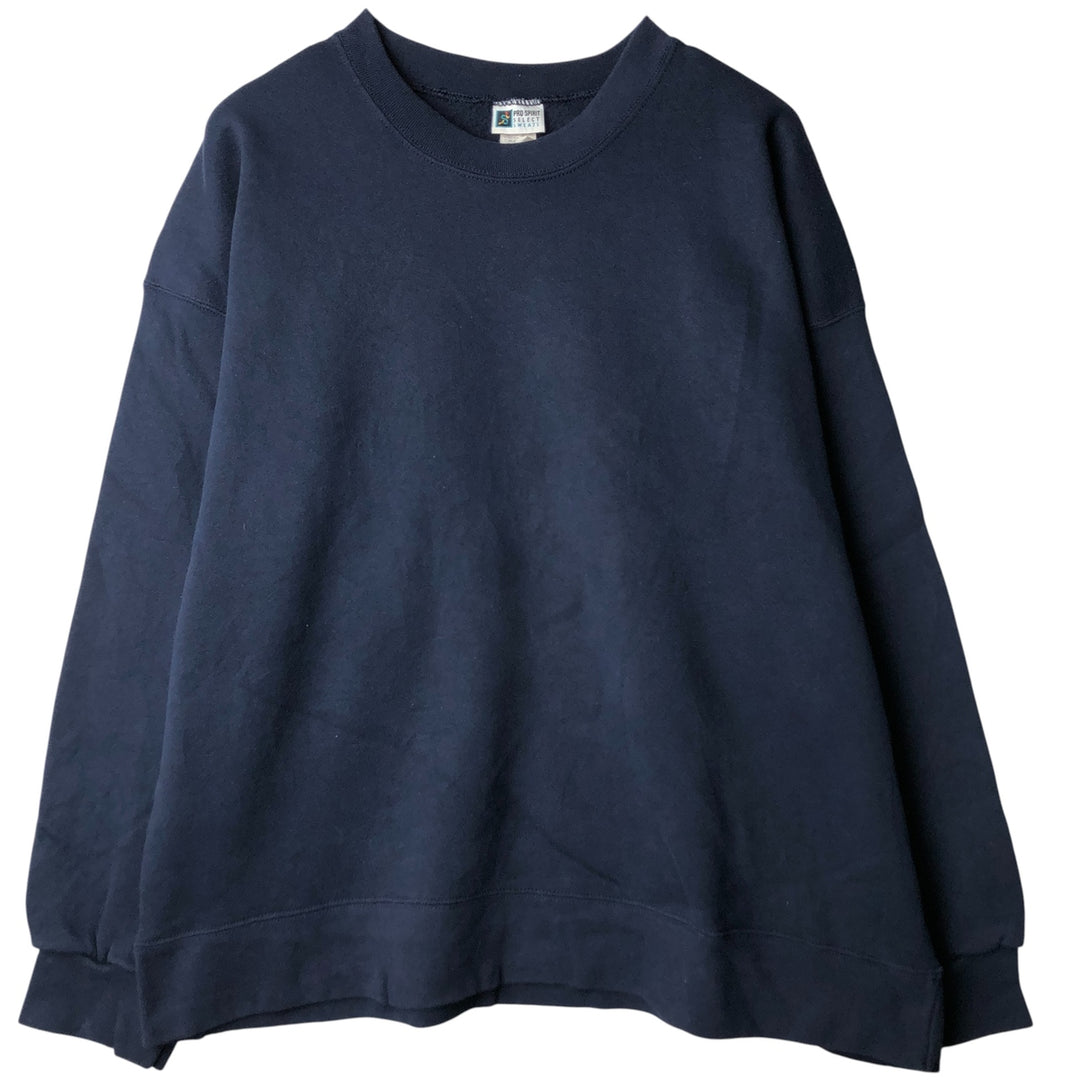 Vintage 90'S Prosprit plain blank sweatshirt, men's size XXL cotton navy blue type Vintage Second Hand
