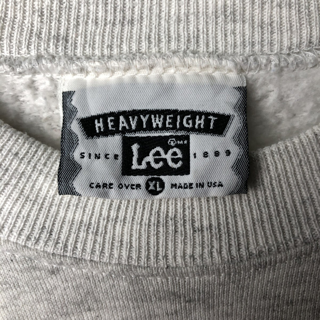 Vintage 90'S Lee Heavy Weight Solid Color Blank Sweatshirt, Made in USA, Men's Size XL cotton gray type Vintage Second Hand