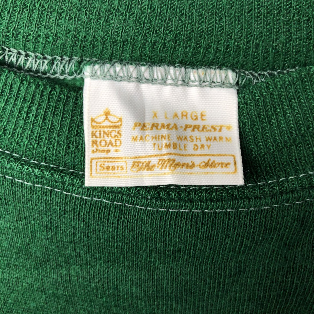Vintage 1970'S Sears Kings Road plain blank sweatshirt, men's size XL unclear green type yellow green Vintage Second Hand