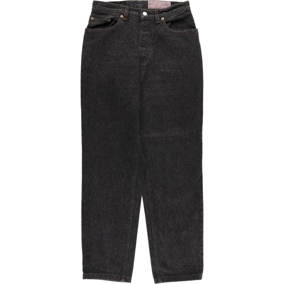 Vintage 1980'S Levi's 901 Euro Model Black Denim Tapered Denim Pants, Women's Size L (W29) cotton black type Vintage Second Hand