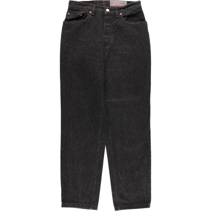 Vintage 1980'S Levi's 901 Euro Model Black Denim Tapered Denim Pants, Women's Size L (W29) cotton black type Vintage Second Hand