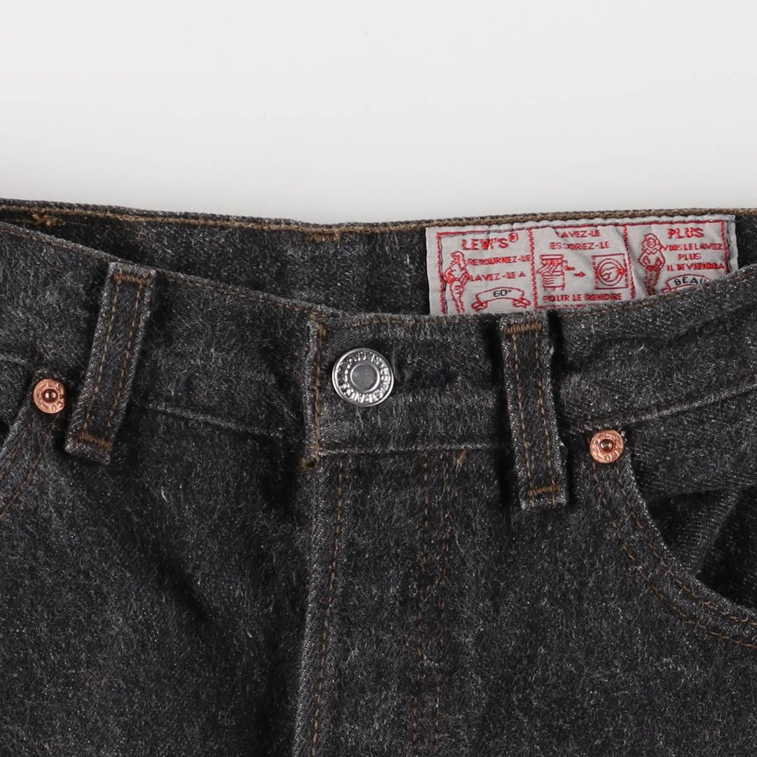 Vintage 1980'S Levi's 901 Euro Model Black Denim Tapered Denim Pants, Women's Size L (W29) cotton black type Vintage Second Hand