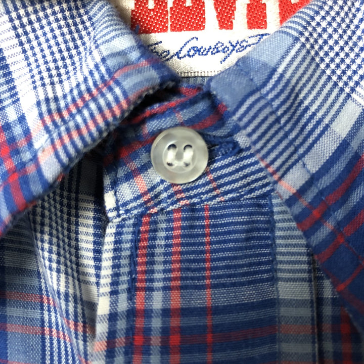 Vintage 80s-90'S Levi's Check Pattern Long Sleeve Western Shirt, Men's Size L polyester blue type Vintage Second Hand