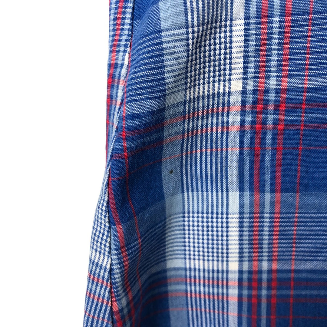 Vintage 80s-90'S Levi's Check Pattern Long Sleeve Western Shirt, Men's Size L polyester blue type Vintage Second Hand