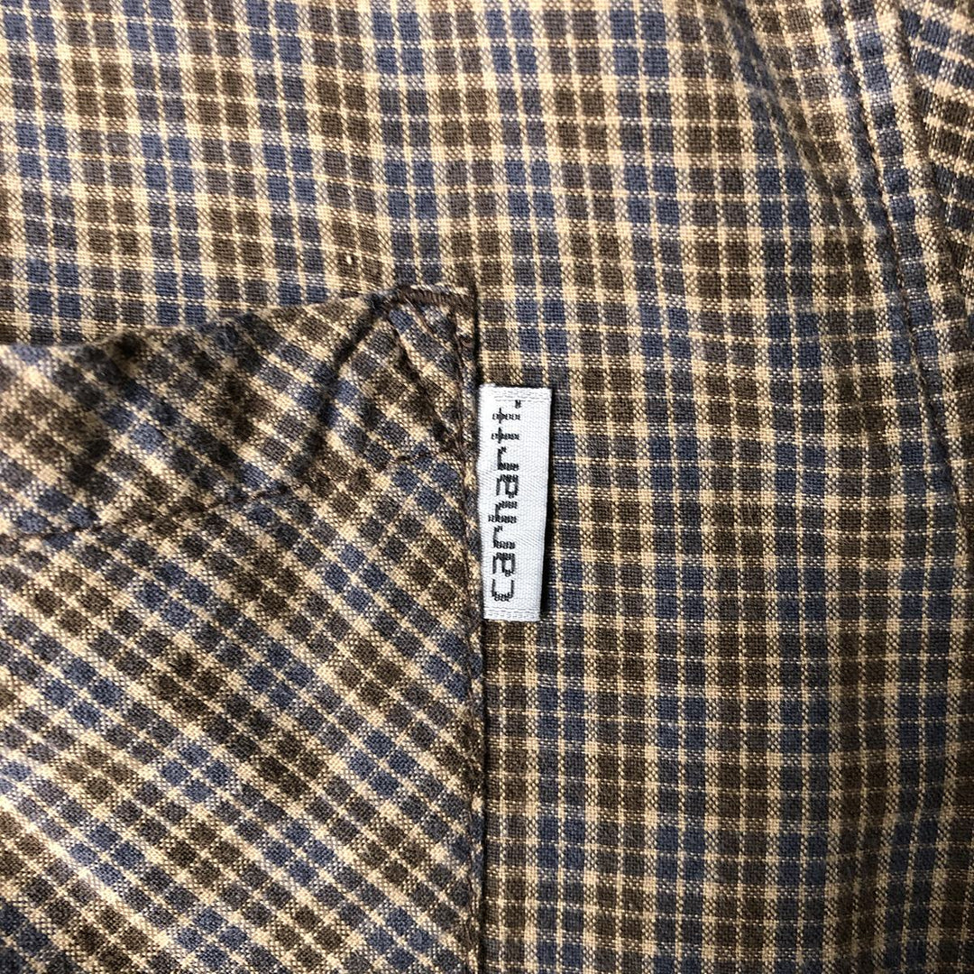 Carhartt Long Sleeve Work Shirt, Men's Size L cotton Khaki type brown Vintage Second Hand