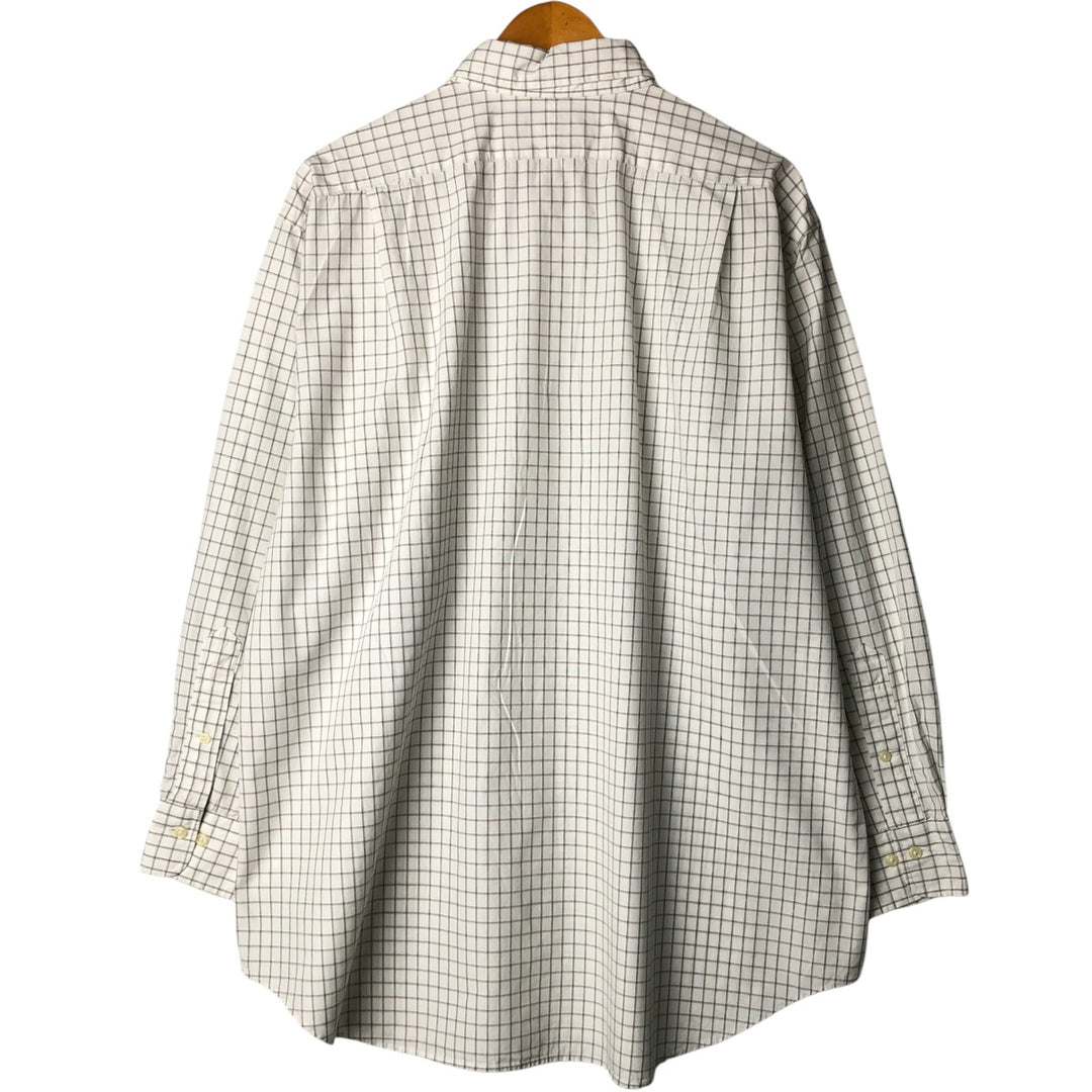 Ralph Lauren POLO by Ralph Lauren CURHAM CLASSIC FIT long-sleeved cotton check shirt, men's size XL cotton white type Vintage Second Hand