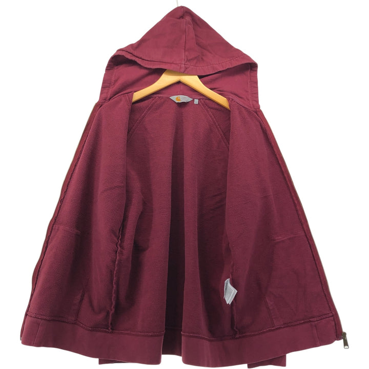 Carhartt Hooded Chase Jacket, full-zip sweatshirt, men's size XL cotton wine-red Vintage Second Hand