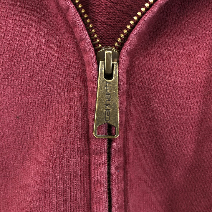 Carhartt Hooded Chase Jacket, full-zip sweatshirt, men's size XL cotton wine-red Vintage Second Hand