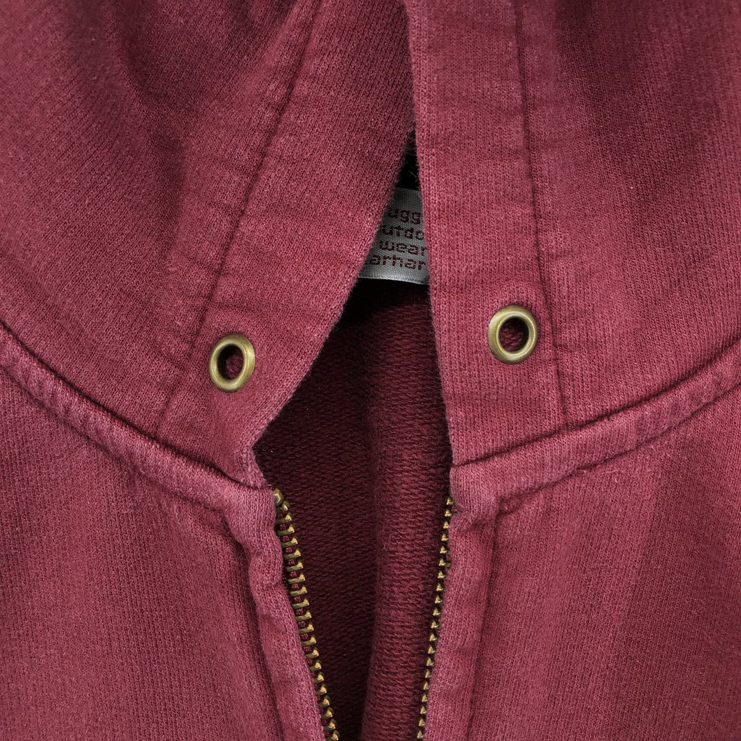 Carhartt Hooded Chase Jacket, full-zip sweatshirt, men's size XL cotton wine-red Vintage Second Hand