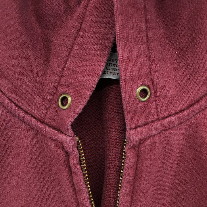 Carhartt Hooded Chase Jacket, full-zip sweatshirt, men's size XL cotton wine-red Vintage Second Hand