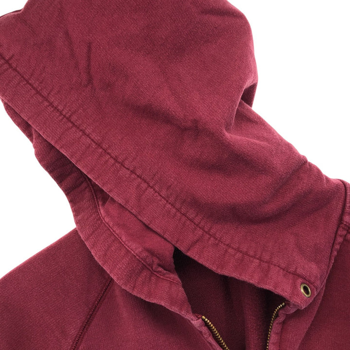 Carhartt Hooded Chase Jacket, full-zip sweatshirt, men's size XL cotton wine-red Vintage Second Hand