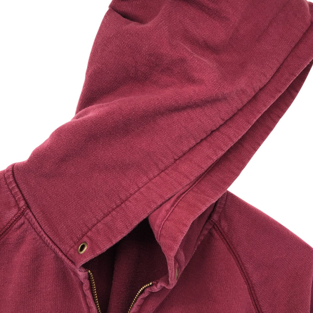 Carhartt Hooded Chase Jacket, full-zip sweatshirt, men's size XL cotton wine-red Vintage Second Hand