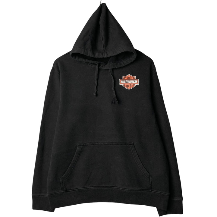 Harley-Davidson Sweatshirt Pullover Hoodie Men's Size L cotton black type Vintage Second Hand
