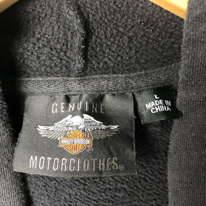 Harley-Davidson Sweatshirt Pullover Hoodie Men's Size L cotton black type Vintage Second Hand
