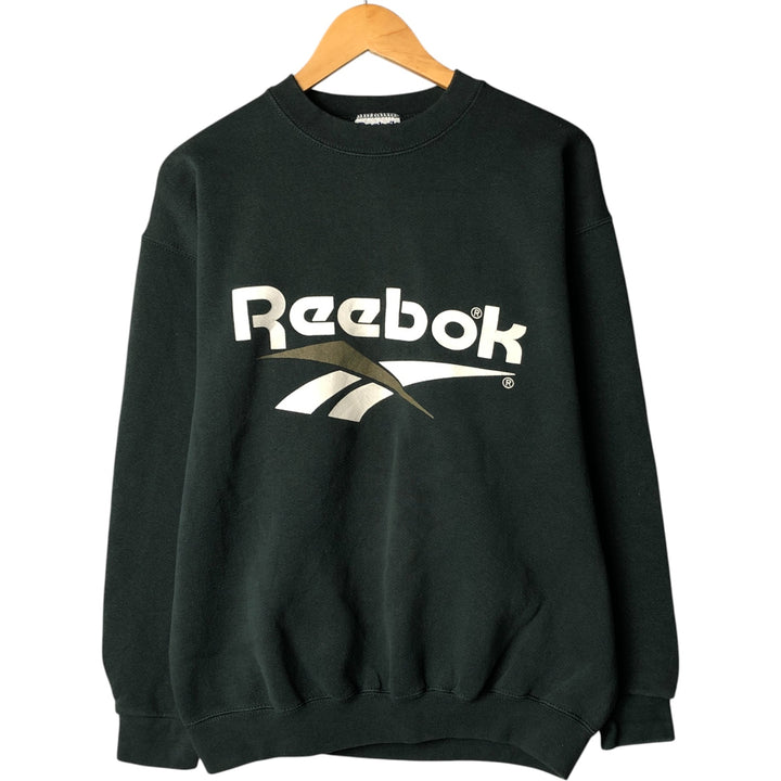 Reebok Logo Sweatshirt, Made in USA, Men's Size L cotton Green type dark green Vintage Second Hand