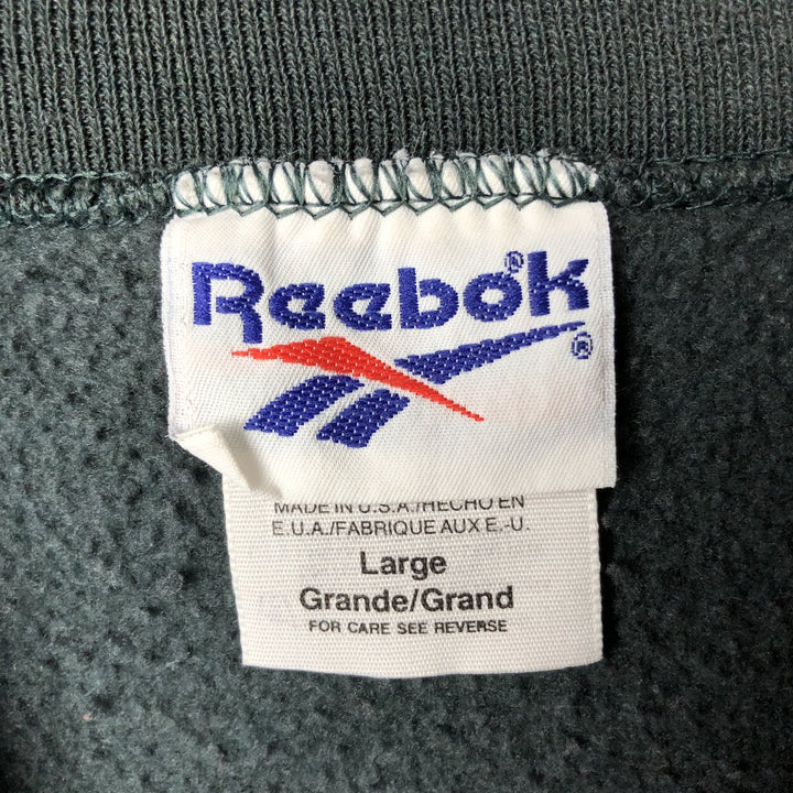 Reebok Logo Sweatshirt, Made in USA, Men's Size L cotton Green type dark green Vintage Second Hand