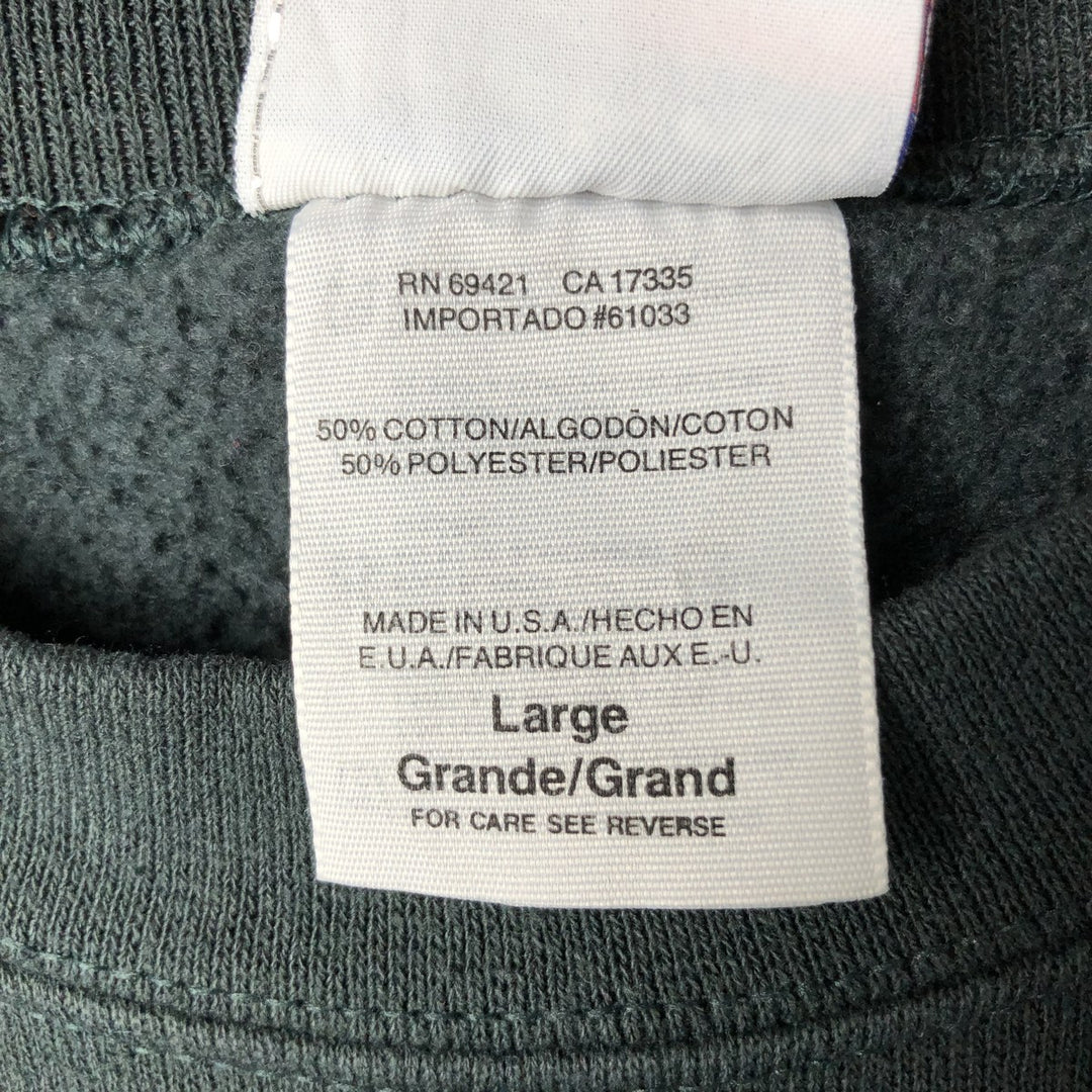 Reebok Logo Sweatshirt, Made in USA, Men's Size L cotton Green type dark green Vintage Second Hand