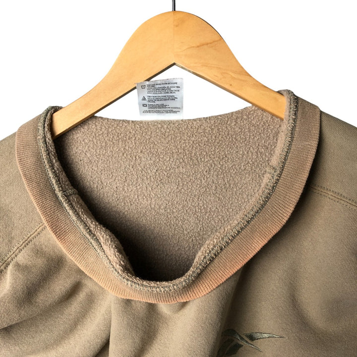 Reebok One-Point Logo Sweatshirt, Made in USA, Men's Size L cotton beige type brown Vintage Second Hand