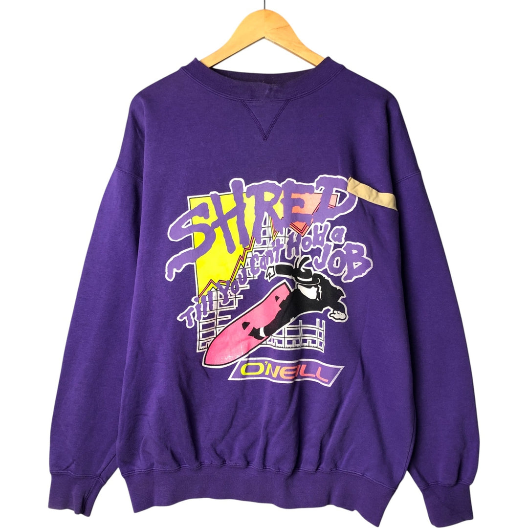 O'NEILL Printed Sweatshirt, Men's Size L acrylic purple type Vintage Second Hand