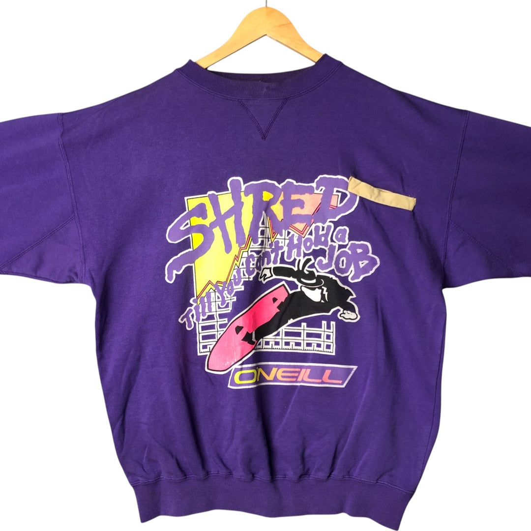 O'NEILL Printed Sweatshirt, Men's Size L acrylic purple type Vintage Second Hand