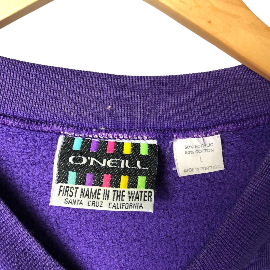 O'NEILL Printed Sweatshirt, Men's Size L acrylic purple type Vintage Second Hand