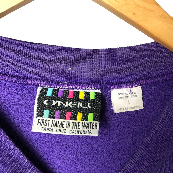 O'NEILL Printed Sweatshirt, Men's Size L acrylic purple type Vintage Second Hand