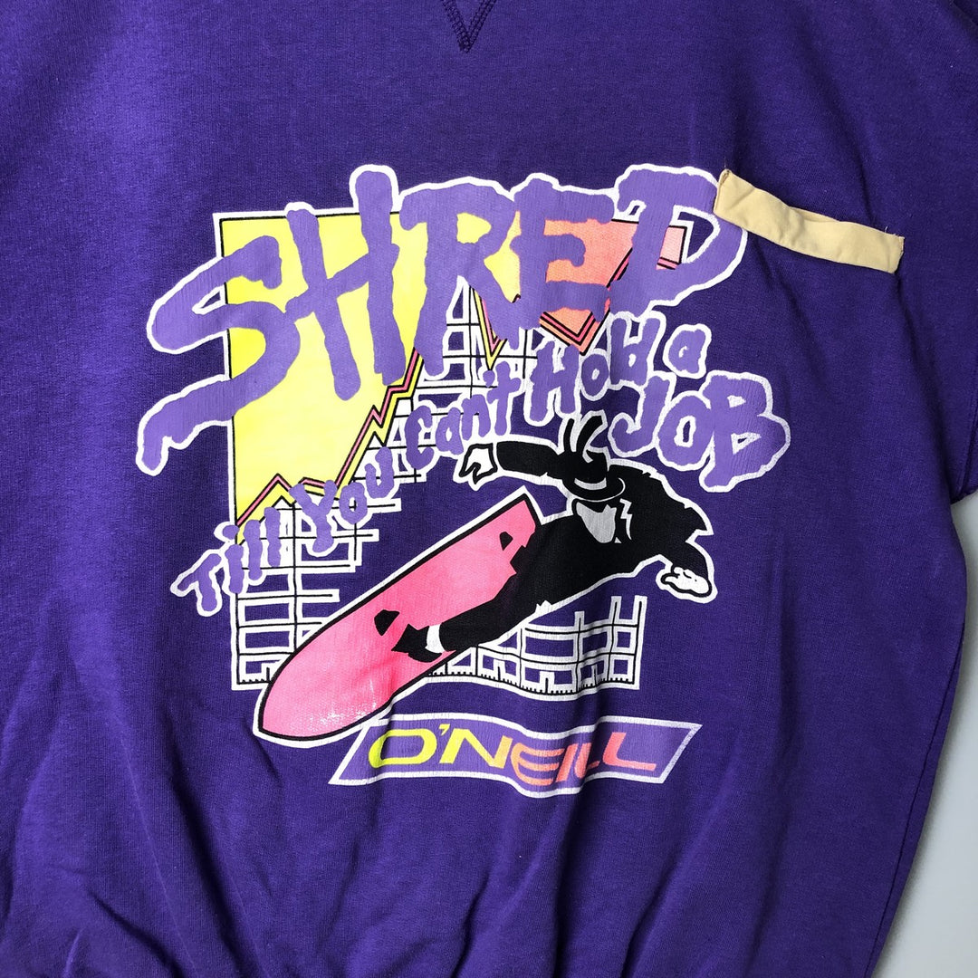 O'NEILL Printed Sweatshirt, Men's Size L acrylic purple type Vintage Second Hand