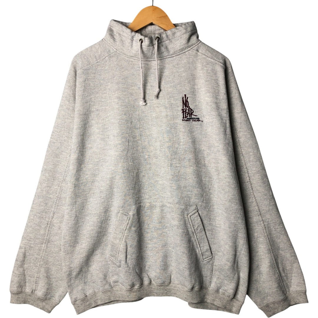 NO FEAR High Neck Sweatshirt, Men's Size L cotton gray type Vintage Second Hand