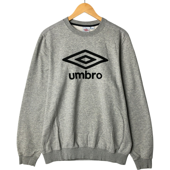 UMBRO Logo Sweatshirt, Men's Size L cotton gray type Vintage Second Hand
