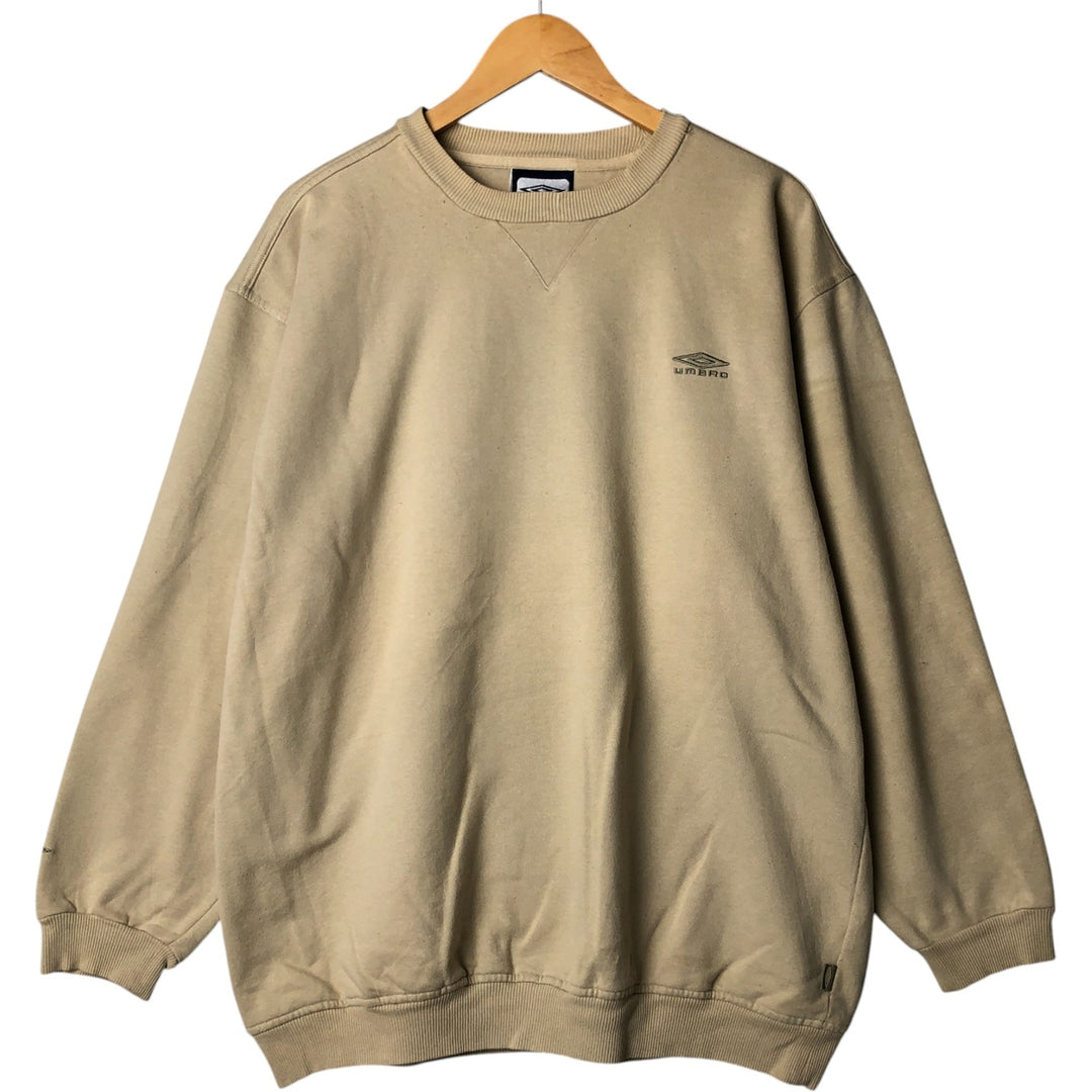 Umbro logo sweatshirt, men's size XXL unclear beige type brown Vintage Second Hand