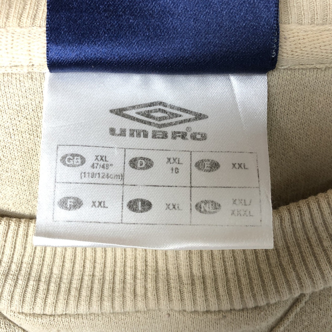 Umbro logo sweatshirt, men's size XXL unclear beige type brown Vintage Second Hand
