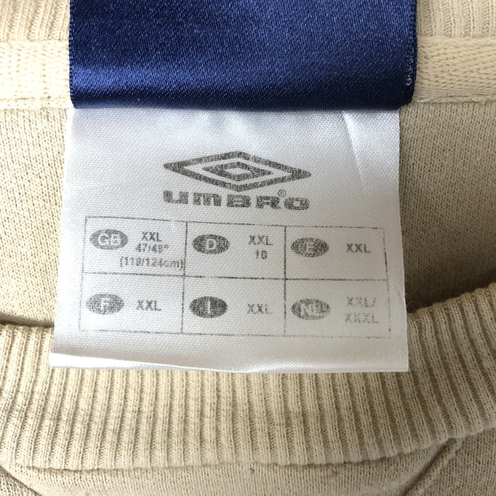 Umbro logo sweatshirt, men's size XXL unclear beige type brown Vintage Second Hand