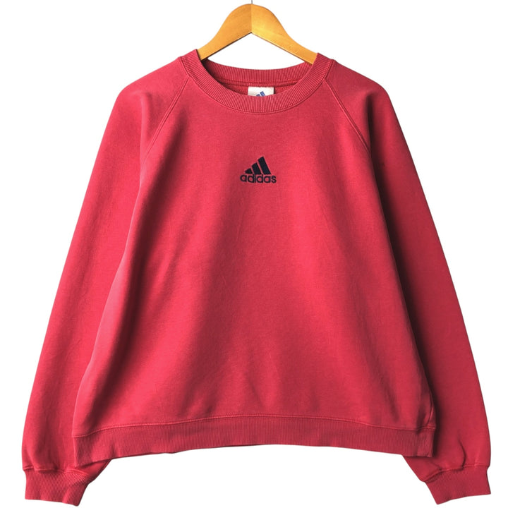2000'S Adidas logo sweatshirt, women's size XL cotton pink type Vintage Second Hand