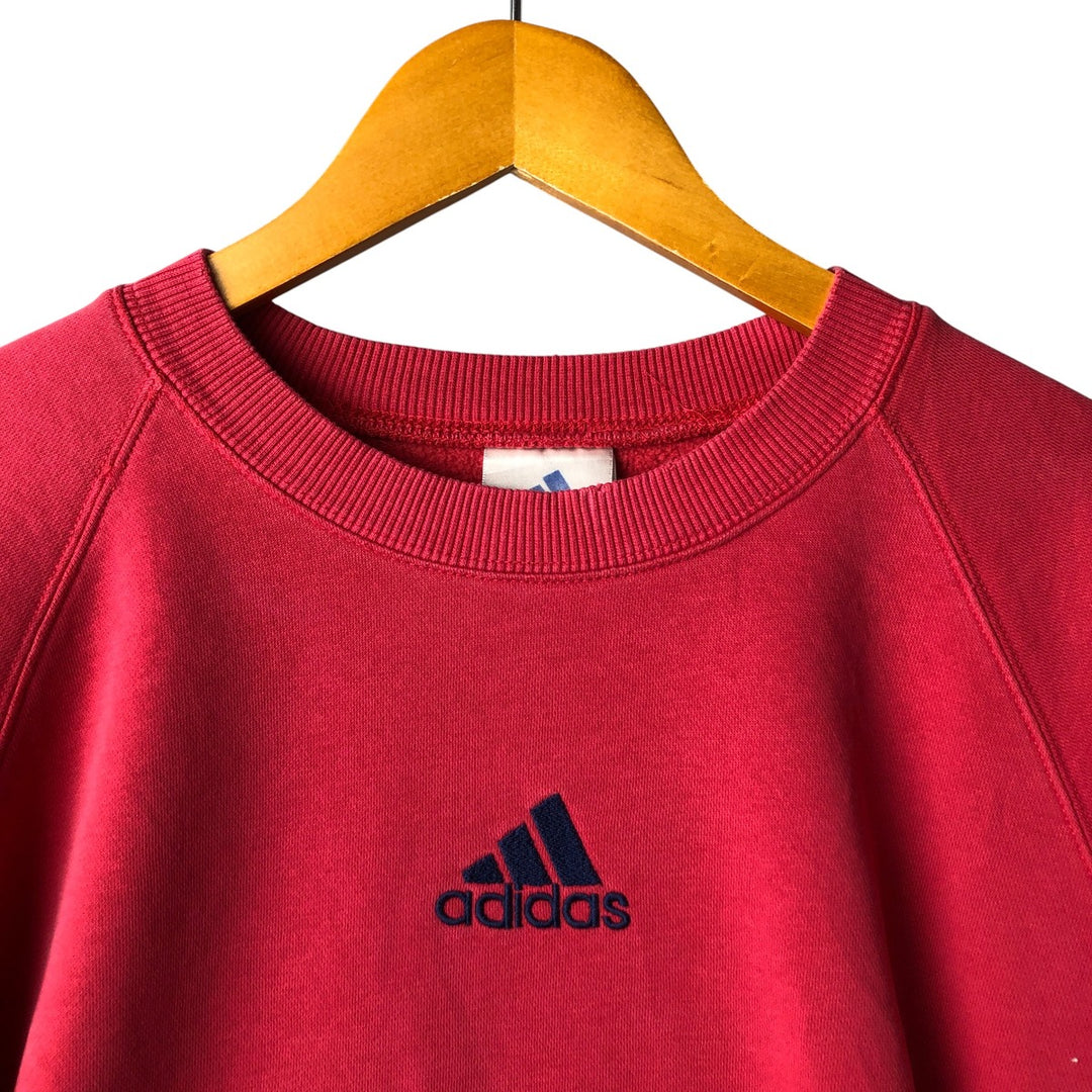 2000'S Adidas logo sweatshirt, women's size XL cotton pink type Vintage Second Hand