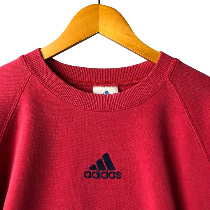2000'S Adidas logo sweatshirt, women's size XL cotton pink type Vintage Second Hand