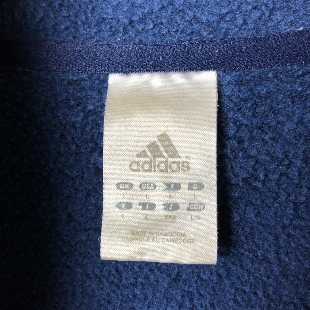 00'S adidas sweatshirt pullover hoodie, men's size L cotton navy blue type Vintage Second Hand